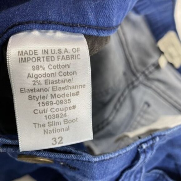 Current Elliott Jeans Size 32 (fit 34x33) Blue The‎ Slim Boot 1569 in National - Picture 8 of 11